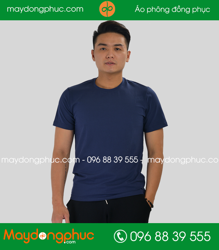 Áo phông cổ tròn đồng phục màu tím than